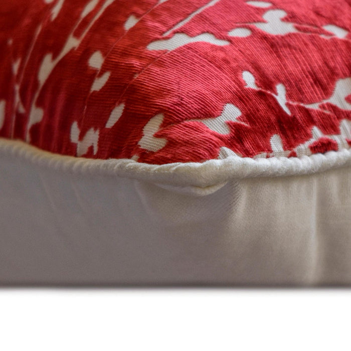Cayenne Red Drops - Cayenne Red Burnout Velvet Throw Pillow Cover