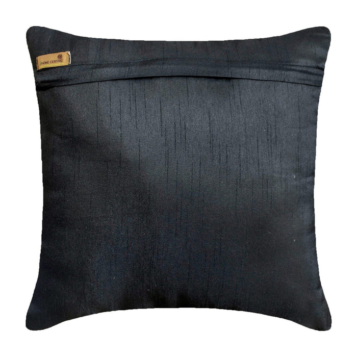 Celebrated Tree - Black Art Silk Decorative Euro Sham