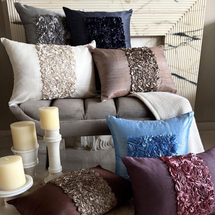 Champagne Brown Love - Art Silk Brown Decorative Lumbar Pillow Cover