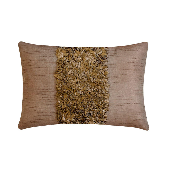 Champagne Brown Love - Art Silk Brown Decorative Lumbar Pillow Cover