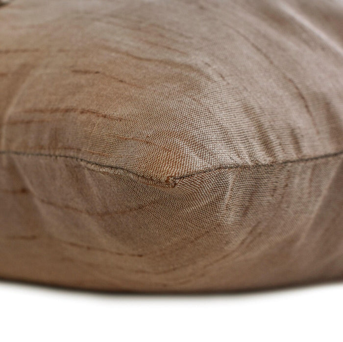 Champagne Brown Love - Art Silk Brown Decorative Lumbar Pillow Cover