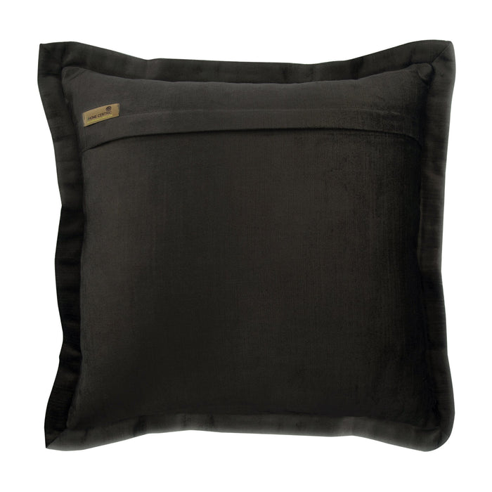 Charcoal Crystal Palace - Charcoal Gray Velvet Decorative Euro Sham
