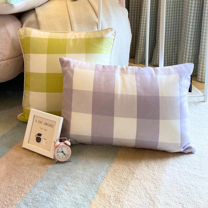 Chartreuse Plaid - Chartreuse Buffalo Checks Throw Pillow Cover