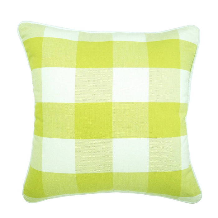 Chartreuse Plaid - Chartreuse Buffalo Checks Throw Pillow Cover