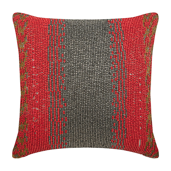 Cherry Commet - Red Art Silk Decorative Euro Sham