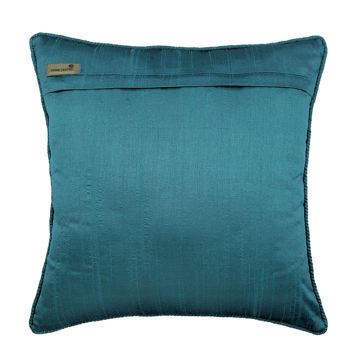 Chevron Blues - Blue Jacquard Silk Throw Pillow Cover
