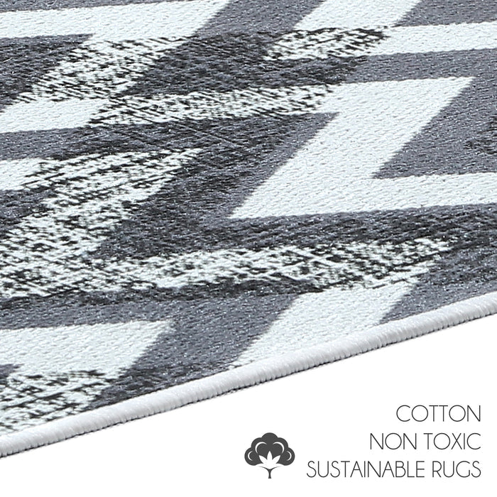 Chevron Pattern Large Dish Drying Mat for Kitchen Counter |24 x 18 x 0.25 Inches | Gray