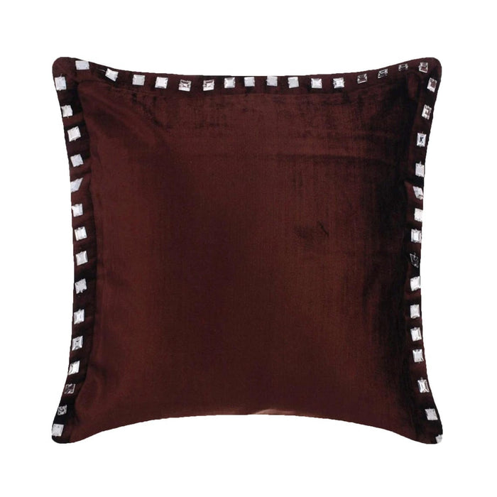 Choco Crystal Palace - Chocolate Brown Velvet Decorative Euro Sham
