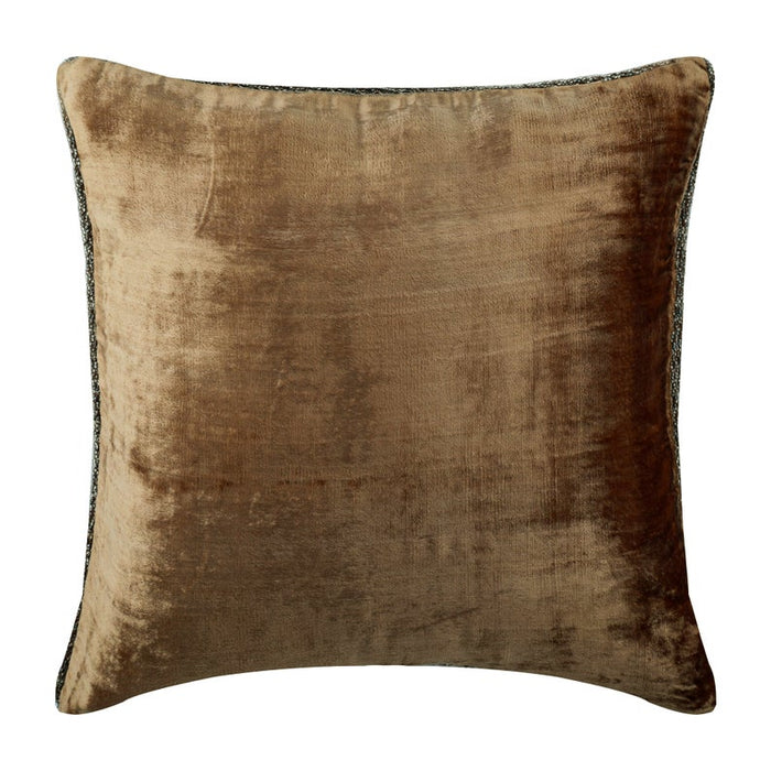 Choco Shimmer - Light Brown Velvet Throw Pillow Cover
