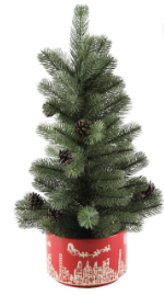 Christmas Tree in Red Cityscape Pot