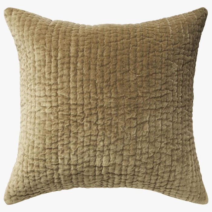Cino Khaki Cotton Velvet Euro Pillowcase - Suzie Anderson Home