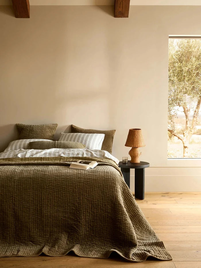 Cino Khaki Cotton Velvet Euro Pillowcase - Suzie Anderson Home