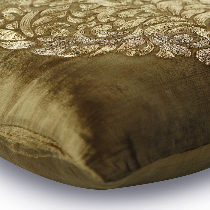 Circle Of Peace - Sage Green Velvet Decorative Euro Sham