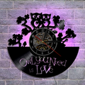 Color Changing 3D LED OWL VINYL WALL CLOCK