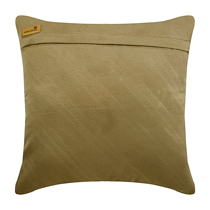Contemporary Dark Beige - Beige Suede Throw Pillow Cover