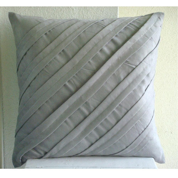 Contemporary Dark Beige - Beige Suede Throw Pillow Cover