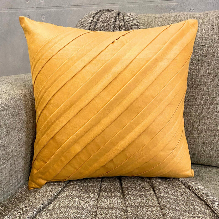 Contemporary Mustard Yellow - Mustard Faux Suede Decorative Euro Sham