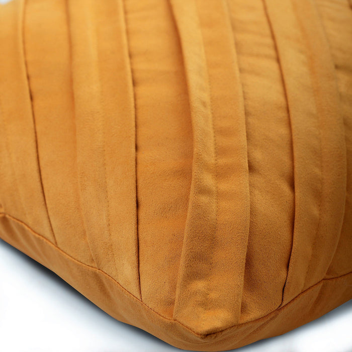 Contemporary Mustard Yellow - Mustard Faux Suede Decorative Euro Sham