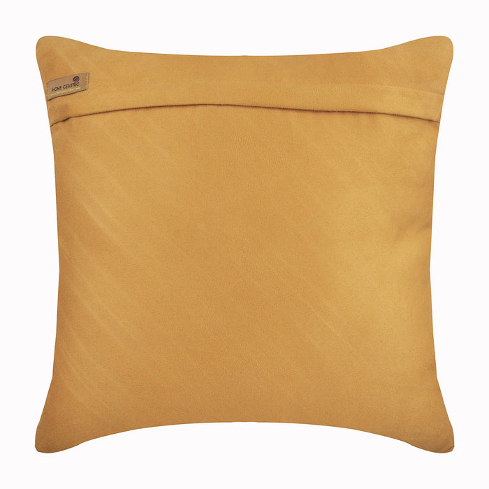 Contemporary Mustard Yellow - Mustard Faux Suede Decorative Euro Sham