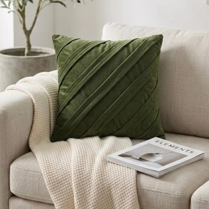 Contemporary Olive - Olive Green Faux Suede Decorative Euro Sham