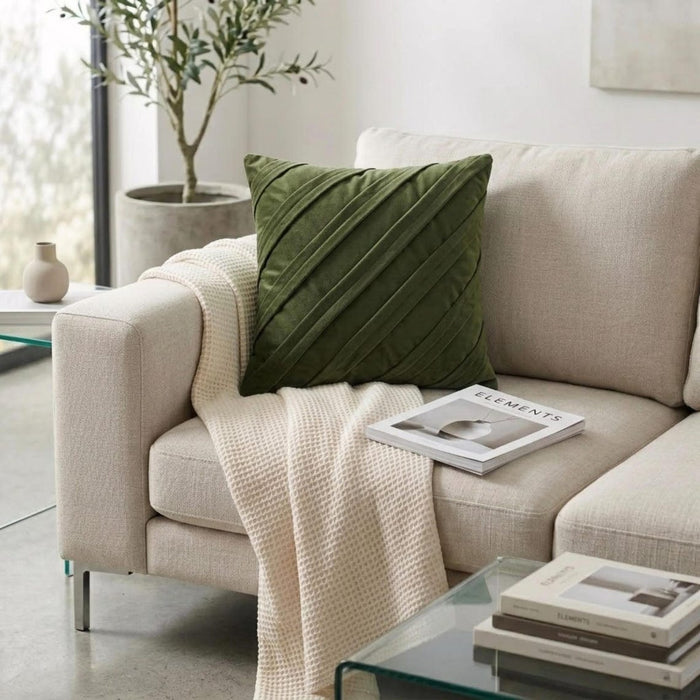 Contemporary Olive - Olive Green Faux Suede Decorative Euro Sham
