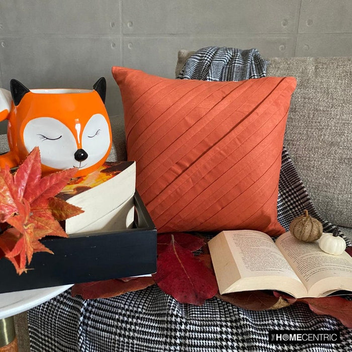 Contemporary Rust - Rust Faux Suede Throw Pillow Cover