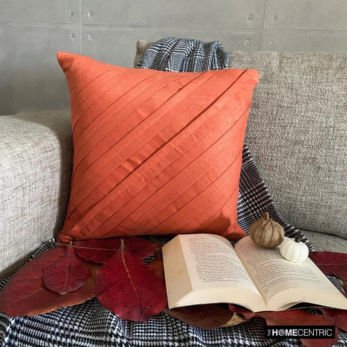 Contemporary Rust - Rust Faux Suede Throw Pillow Cover