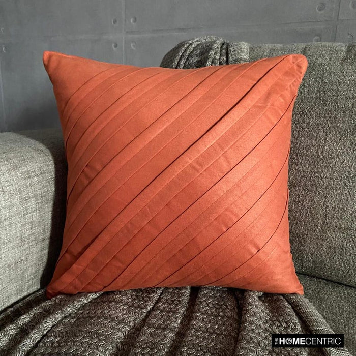 Contemporary Rust - Rust Faux Suede Throw Pillow Cover
