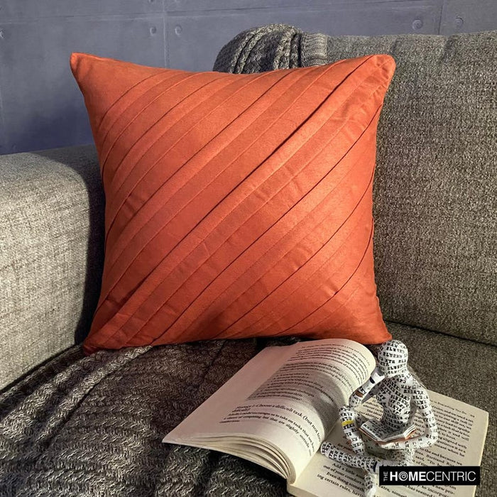 Contemporary Rust - Rust Faux Suede Throw Pillow Cover