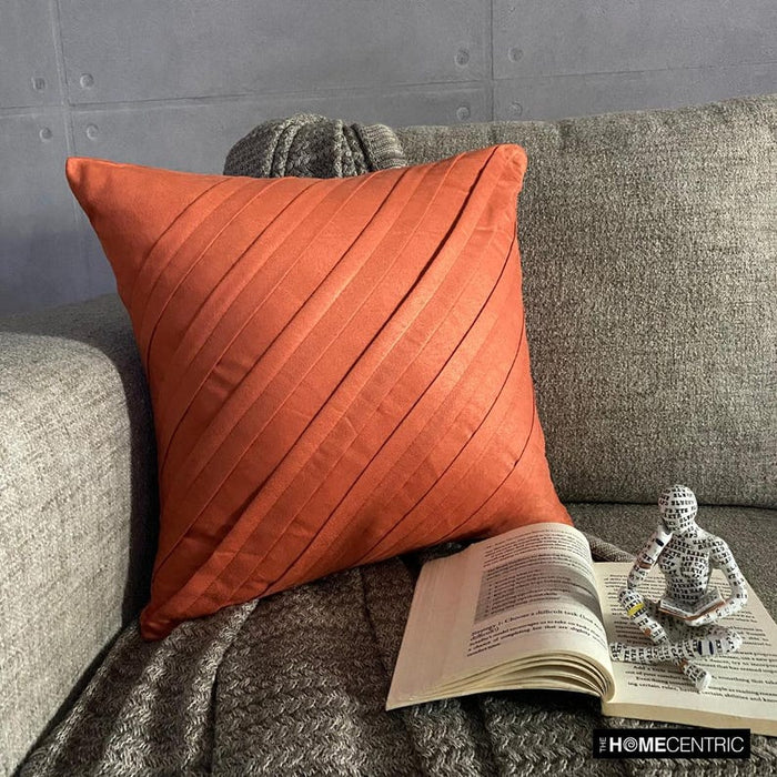 Contemporary Rust - Rust Faux Suede Throw Pillow Cover