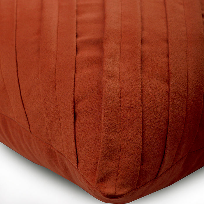 Contemporary Rust - Rust Faux Suede Throw Pillow Cover