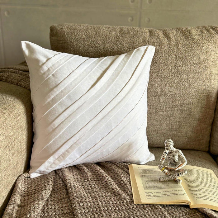 Contemporary White Pillow Cover