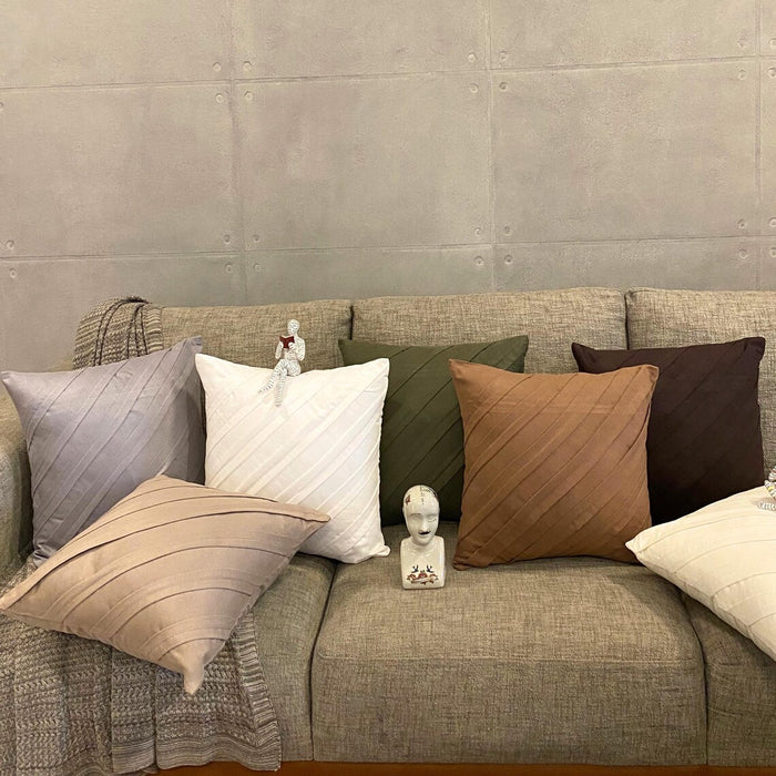 Contemporary White - White Faux Suede Throw Pillow Cover