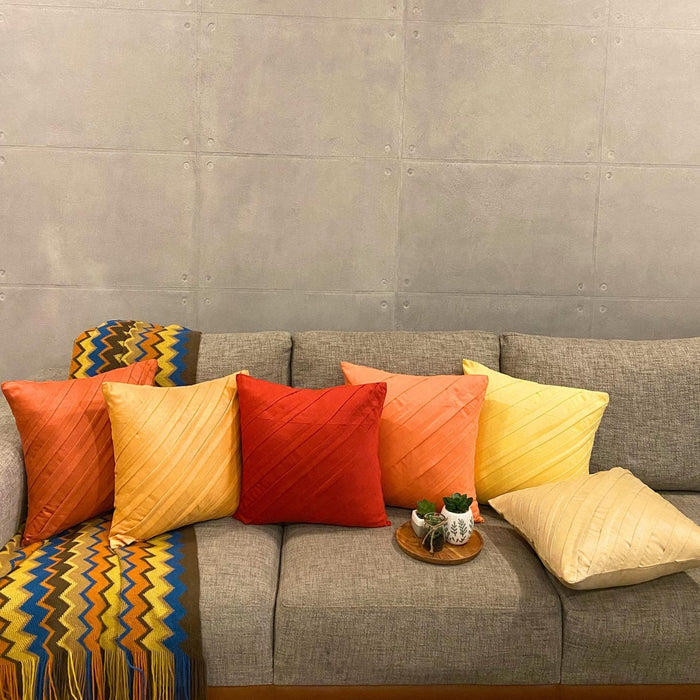 Contemporary Yellow - Yellow Faux Suede Throw Pillow Cover