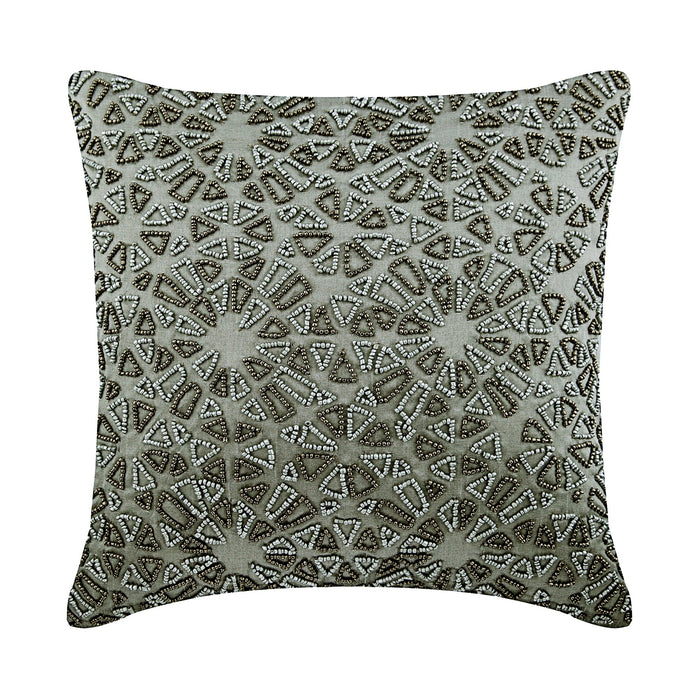 Cool Chrome - Silver Silk Throw Pillow Cover