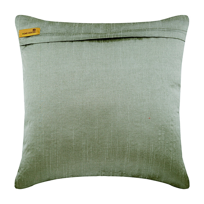Cool Chrome - Silver Silk Throw Pillow Cover