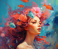 Coral Hair Mermaid
