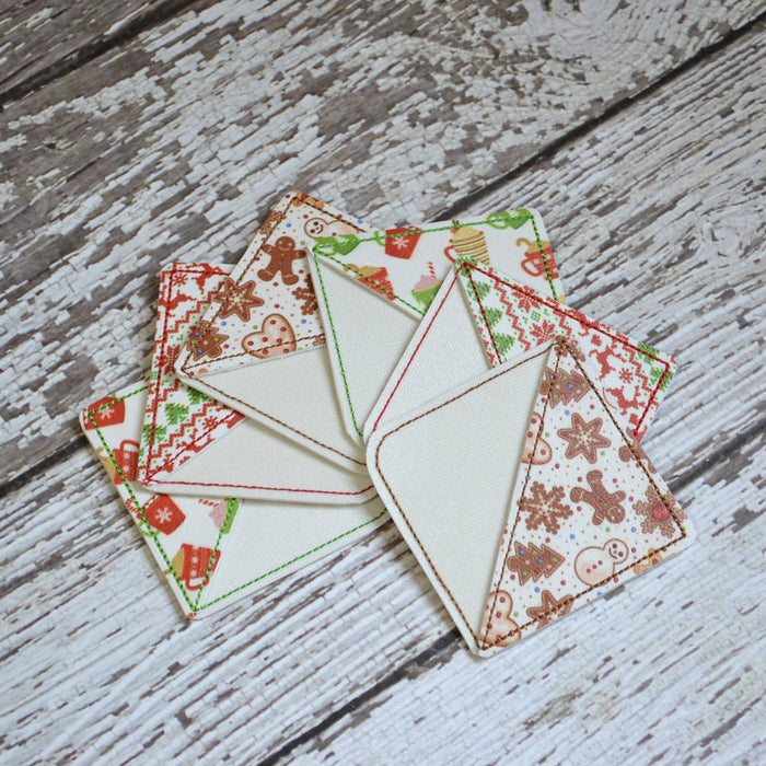 Corner Bookmark, Embroidered: Winter Designs