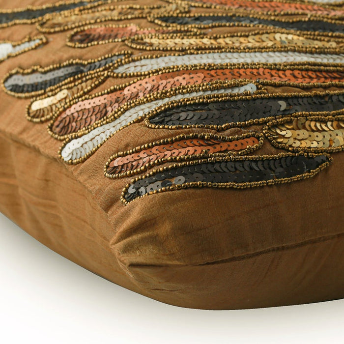Cracker - Brown Art Silk Throw Pillow Cover