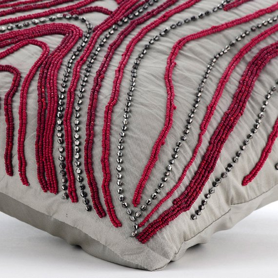Cranberry Circuit - Gray Taffeta Decorative Euro Sham