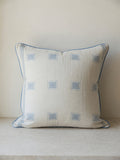 Cream and Blue Fog Patterned Cushion Cover