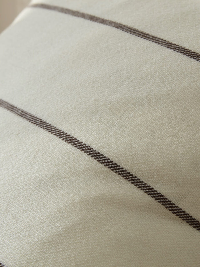 Cream & Brown Stripe Wool Cushion Cover 50x50