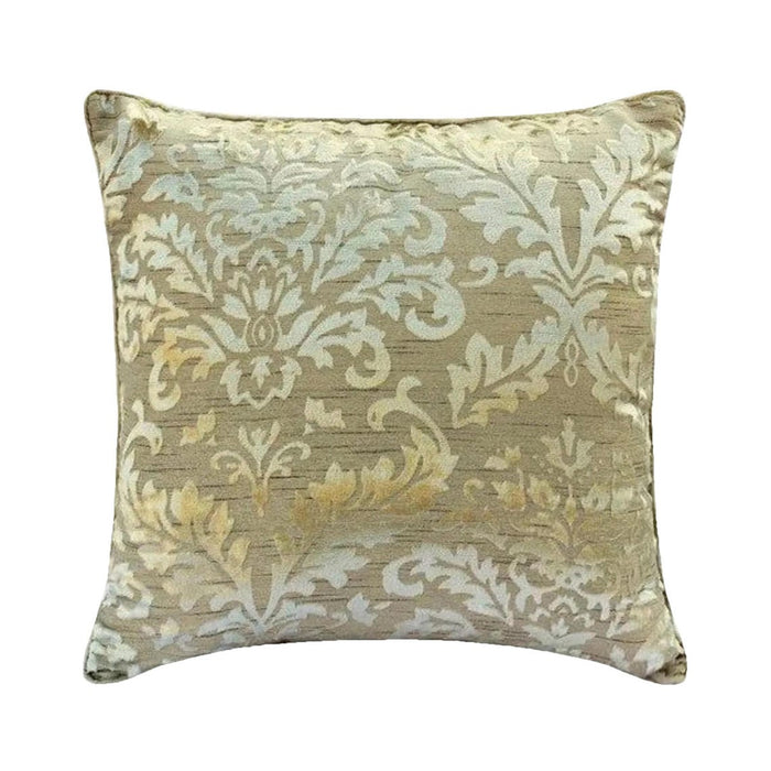Creamy Damask - Cream Burnout Velvet Throw Pillow Cover