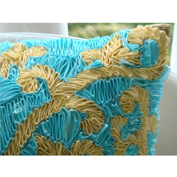 Creative Ribbons Embroidery Throw Pillow Cover