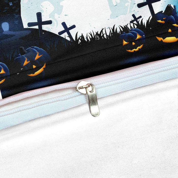 Creepy Moon Castle Pumpkin Duvet Bedding Set