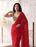 Crimson Horizon Saree