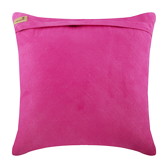 Crystal Heart - Fuchsia Pink Suede Decorative Euro Sham