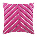 Crystal Heart - Fuchsia Pink Suede Decorative Euro Sham