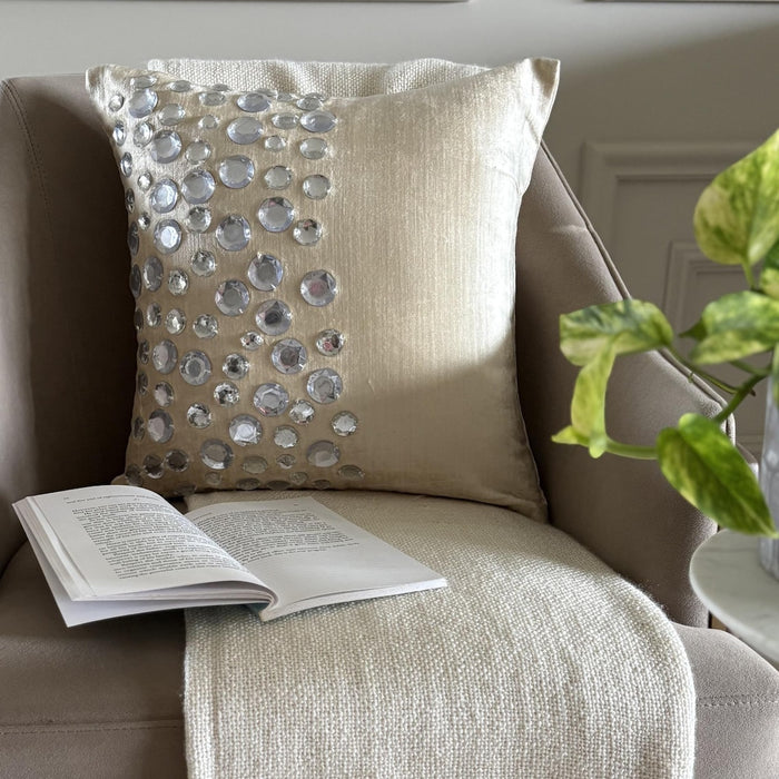 Crystal Moonstone - Ecru Velvet Decorative Euro Sham