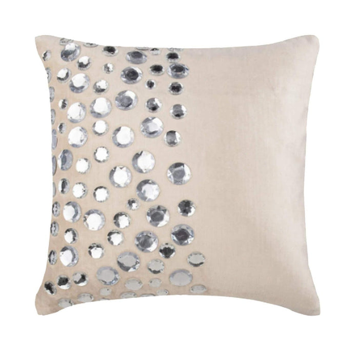 Crystal Moonstone - Ecru Velvet Decorative Euro Sham